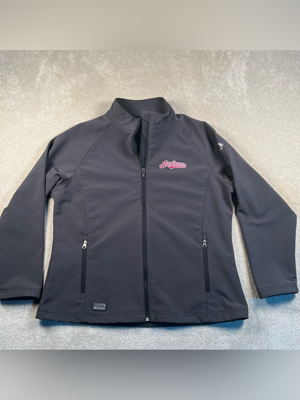 Dri-Duck Jacket Zip Up Gray Cleveland Indians Embroidered Women's XL